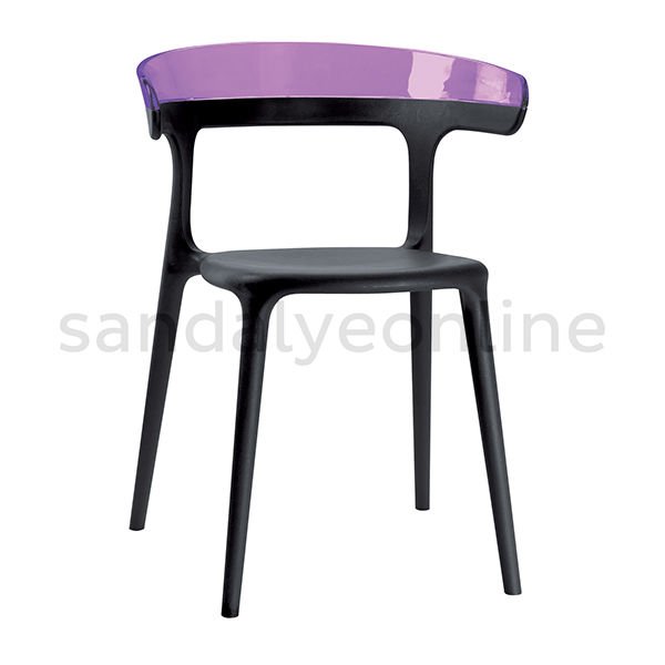 Pidri Plastic Cafeteria Chair Black-Purple