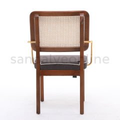Bizzeffe Wooden Chair with Cane Detailing Restaurant Chairs - Sandalye Online