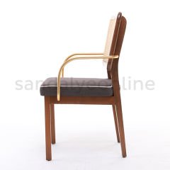 Bizzeffe Wooden Chair with Cane Detailing Restaurant Chairs - Sandalye Online