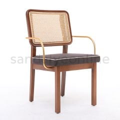 Bizzeffe Wooden Chair with Cane Detailing - Sandalye Online