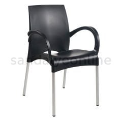 Vital Plastic Waiting Chair With Armrest Black
