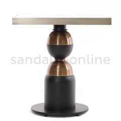 Grant Framed Marble Satin Metal Detailed Table