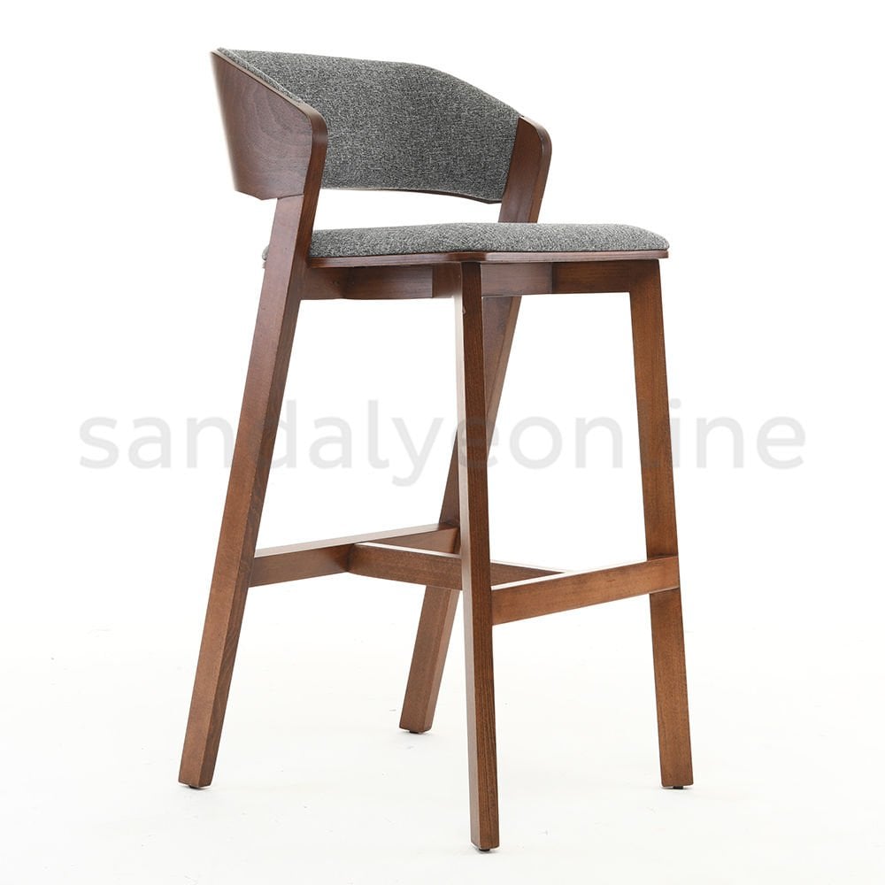 Muse Döşemeli Ahşap Bar Sandalyesi