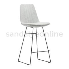 Pastel Metal Ayaklı Bekleme Bar Taburesi Gri