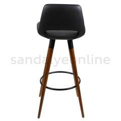 Retro Ahşap Ayaklı Bar Sandalyesi