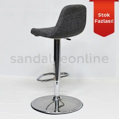 Sera Bar Sandalyesi Koyu Gri - Keten