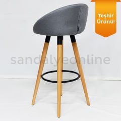 Tile Wooden Leg Bar Chair Gray - Linen