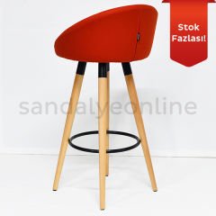 Tile Wooden Leg Bar Chair Red - Felt