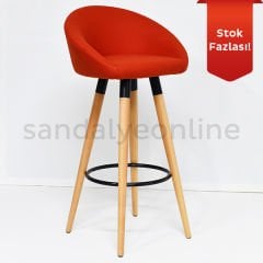Tile Wooden Leg Bar Chair Red - Felt